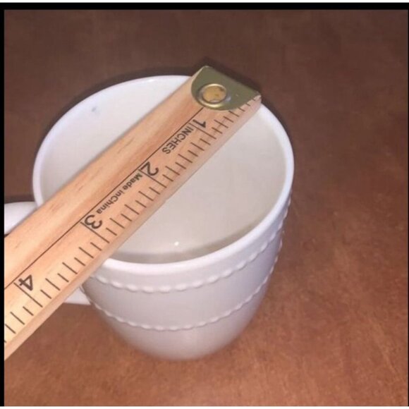 Set Of 3 Assorted White Ceramic Coffee Mugs With Textured & Smooth Designs - Picture 10 of 16